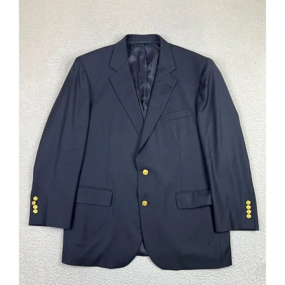 Brooks Brothers Blazer Mens 46 Blue Loro Piana Wool Made USA Super 120s - Picture 1 of 16